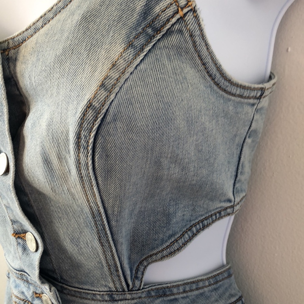 Blank NYC Wake Up Call Button Down Cutout Denim Dress Sz‎ XS - NWT - Picture 6 of 13